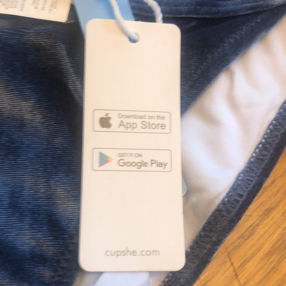 NWT Cupshe blue steel velvet swimsuit size medium - Picture 8 of 9